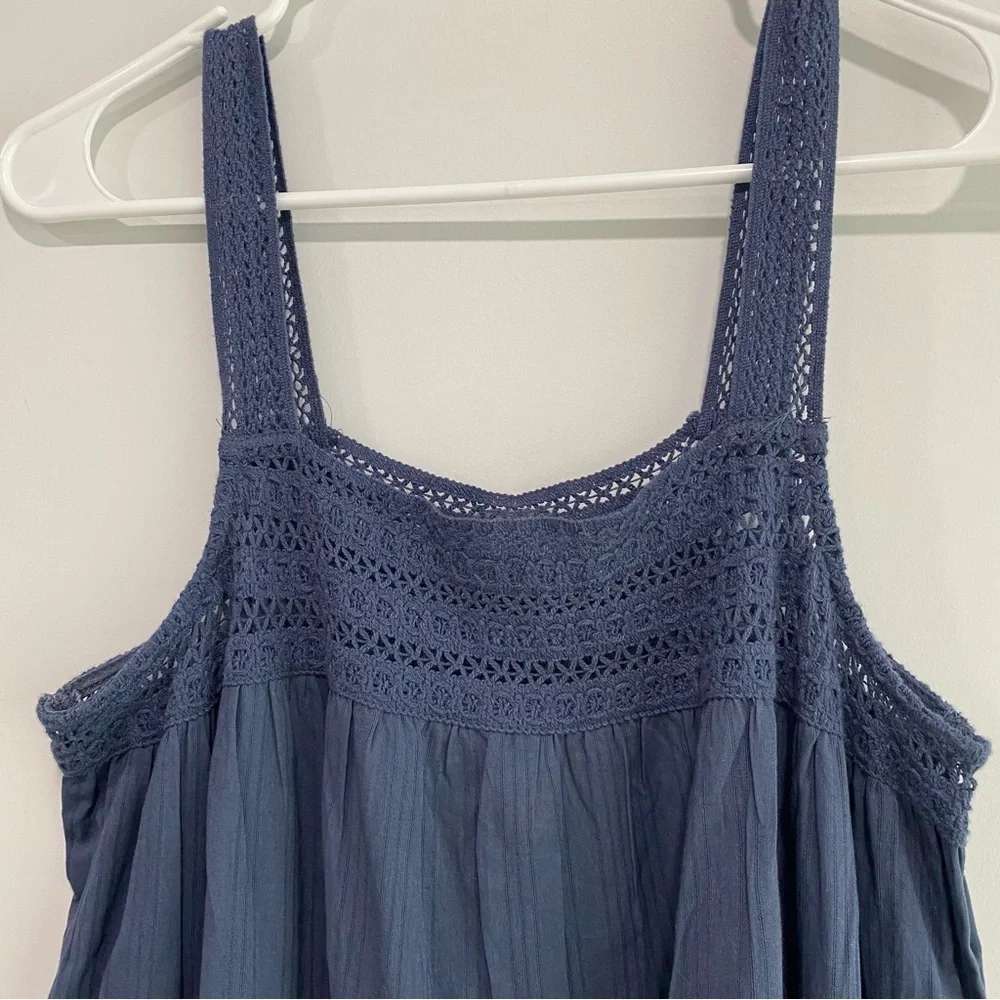 Women's Sleeveless Crochet Trim Dress - Universal Thread Navy Blue Size M - Picture 6 of 8